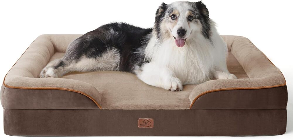 Bedsure Orthopedic Dog Bed for Extra Large Dogs - XL Washable Dog Sofa Beds Large, Supportive Foam Pet Couch Bed with Removable Washable Cover, Waterproof Lining and Nonskid Bottom, Brown - Image 1 - Lot 9268