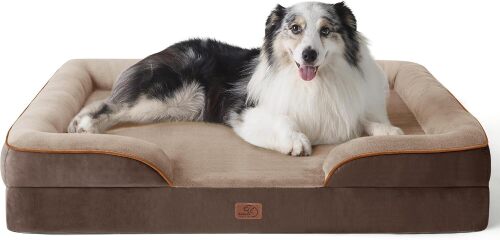 Bedsure Orthopedic Dog Bed for Extra Large Dogs - XL Washable Dog Sofa Beds Large, Supportive Foam Pet Couch Bed with Removable Washable Cover, Waterproof Lining and Nonskid Bottom, Brown - Lot 9268