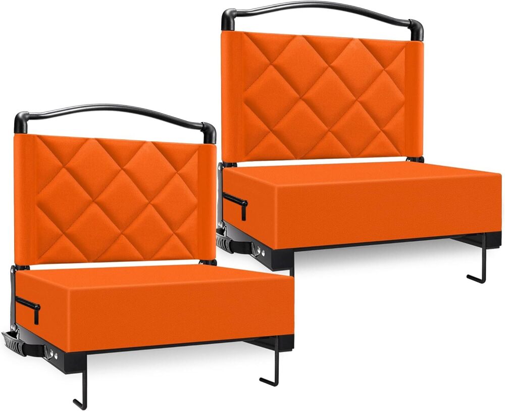 Stadium Seats with Back Support Cushion, Folding Stadium Seats for Bleachers Hold up 400lbs, Wide Bleacher Seat with Shoulder Strap & Handle Comfort for Sports Events - Image 1 - Lot 9298