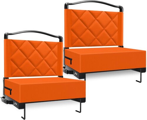 Stadium Seats with Back Support Cushion, Folding Stadium Seats for Bleachers Hold up 400lbs, Wide Bleacher Seat with Shoulder Strap & Handle Comfort for Sports Events - Lot 9298
