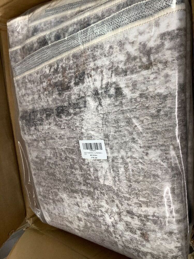 8x10 Washable Living Room Rug – Modern Neutral Abstract Soft Large Area Rug for Bedroom Dining Room Home Office Kitchen - Non-Slip Low Pile Thin Stain-Resistant Carpet (Beige,Grey) - Image 2 - Lot 9333