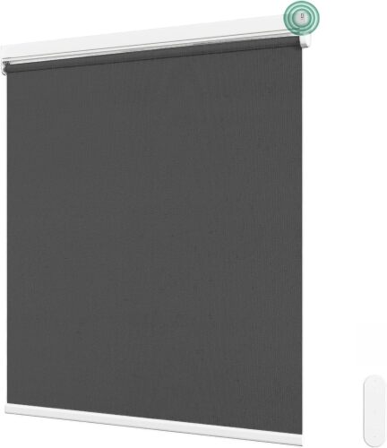 Allesin Motorized Roller Blinds with Remote Control for Windows, Blackout Smart Roller Shade, Battery Powered Electric Smart Blind - Lot 9113