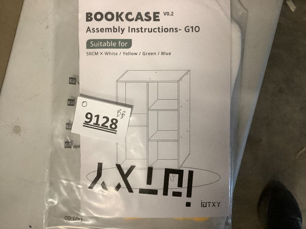 IOTXY Wooden Open Shelf Bookcase - 3-Tier Floor Standing Display Cabinet Rack with Legs, 5 Cubes Bookshelf, Pear Yellow - Image 3 - Lot 9128