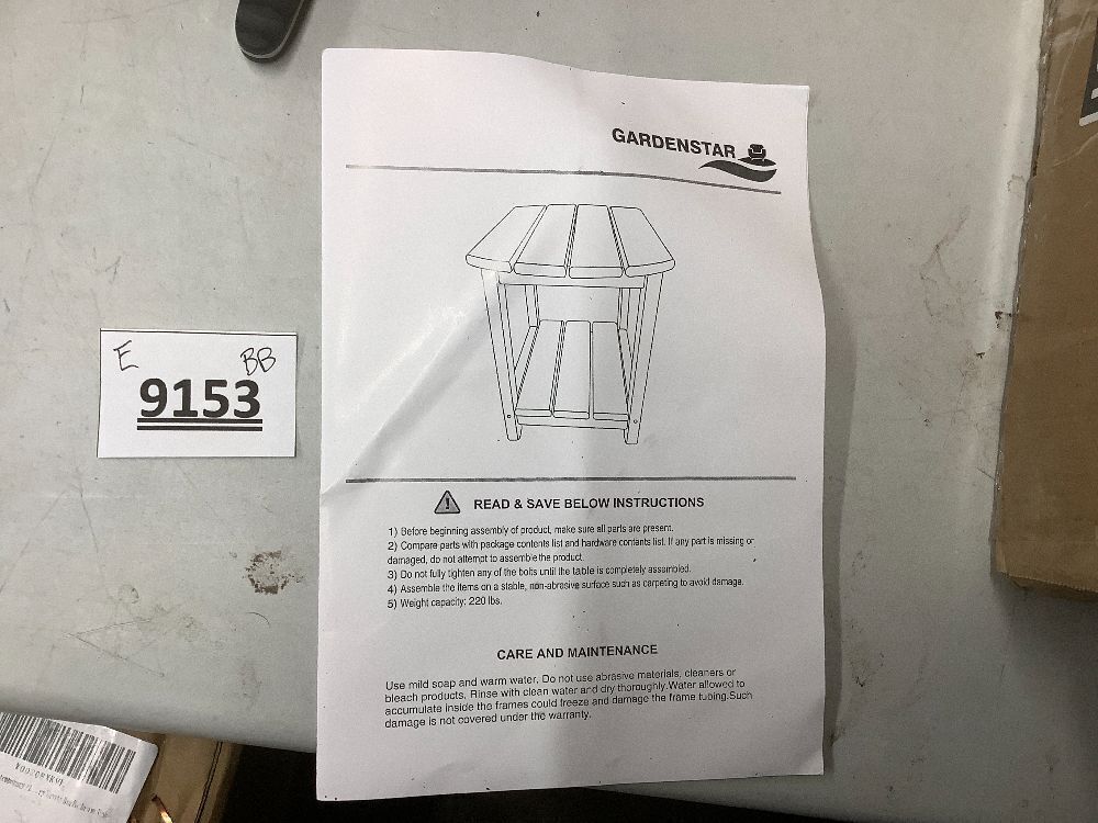 Adirondack Square Outdoor Side Table,2-Tier Storage Patio Side Table, HDPE End Tables for Backyard Pool Porch Garden Lawn(Grey) - Image 3 - Lot 9153