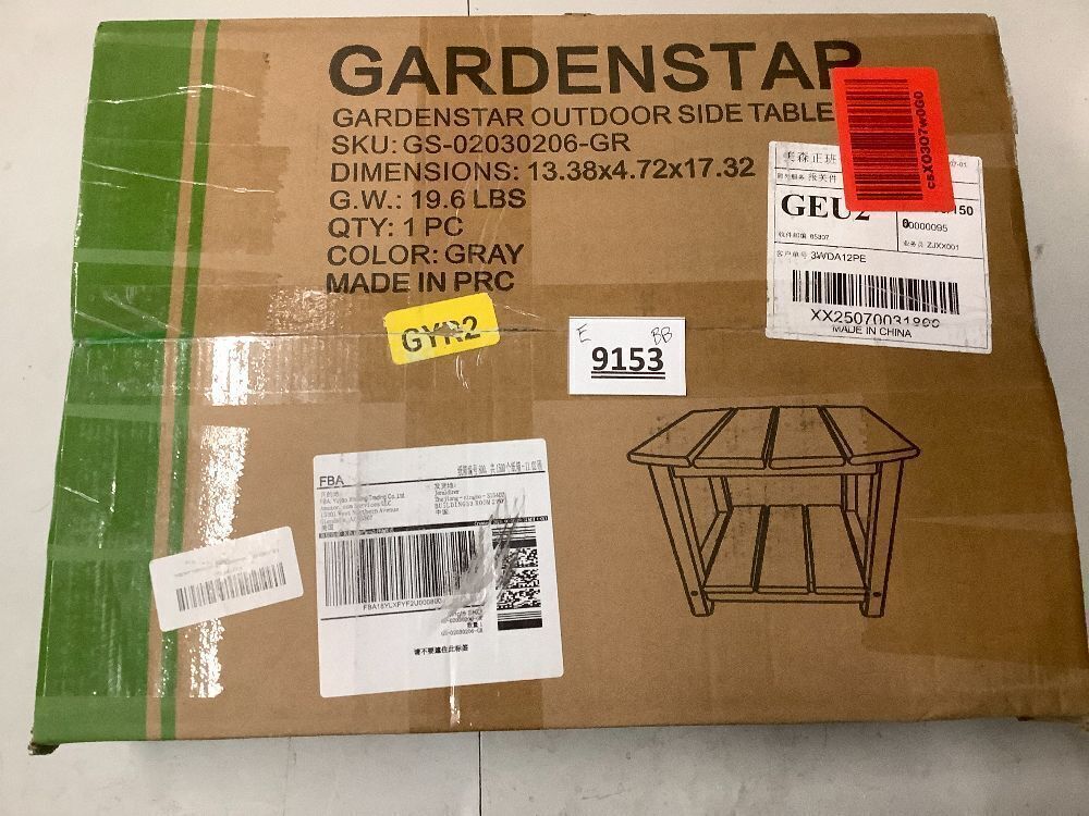 Adirondack Square Outdoor Side Table,2-Tier Storage Patio Side Table, HDPE End Tables for Backyard Pool Porch Garden Lawn(Grey) - Image 4 - Lot 9153