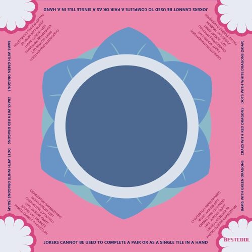 bestcool 2025 Neoprene Mahjong Mat with Rules for Table, Odorless, Free of PAHs, No Creases American Mahjong Mat with Instructions, Anti-Slip, Noise Reduction Mahjong Gift - Lot 9163