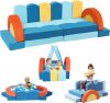 22Pcs Modular Kids Play Couch for Toddler - Kids Sofa Bed for Playroom, Convertible Furniture Ocean Theme Modular Sofa Building Fort for Inspiring Creativity - Thumbnail 1
