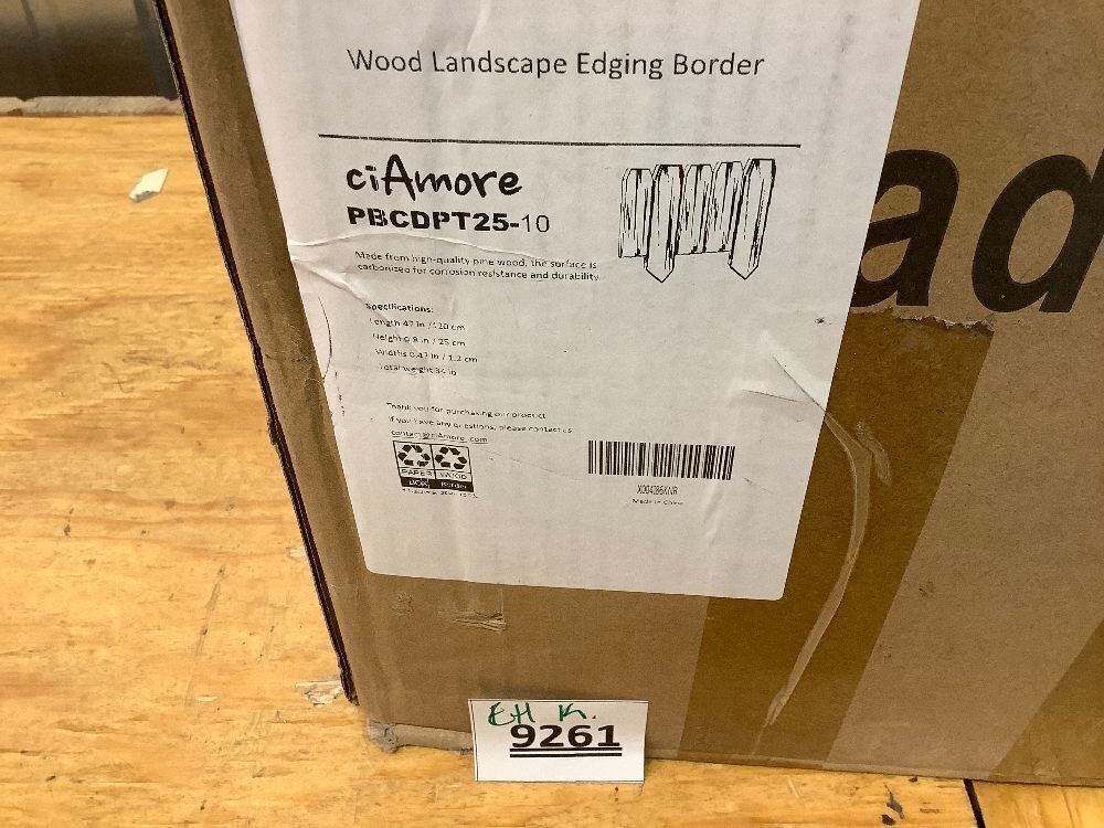 Wood Fence Border for Garden Beds – 9.8" H x 47" L Wooden Landscape Edging Panels, Rustic Decorative Outdoor Divider for Lawn, Path, and Yard Design (9-Pack) - Image 5 - Lot 9261