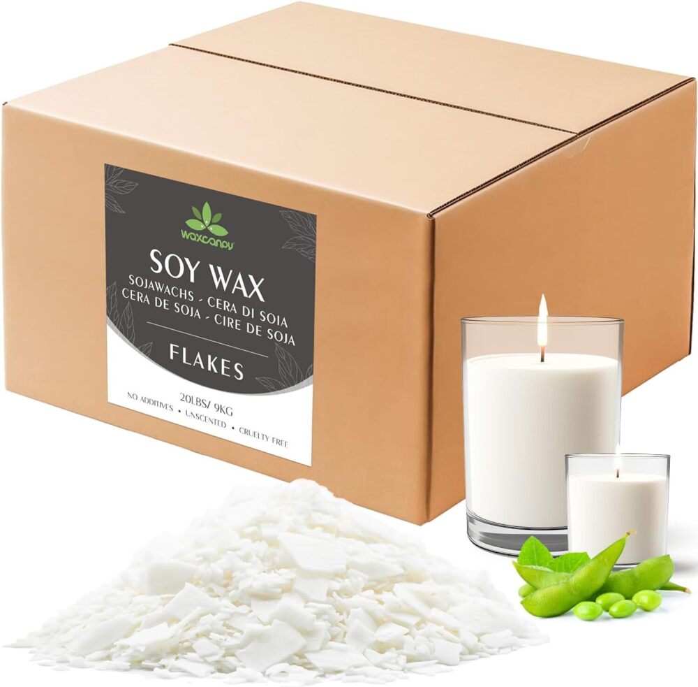 Soy Wax Flakes, Waxcanpy Natural Candle Wax, Organic Soy Wax for Candle Making from Farm, No Additives, Harmless and Pure (20lb) - Image 1 - Lot 9271