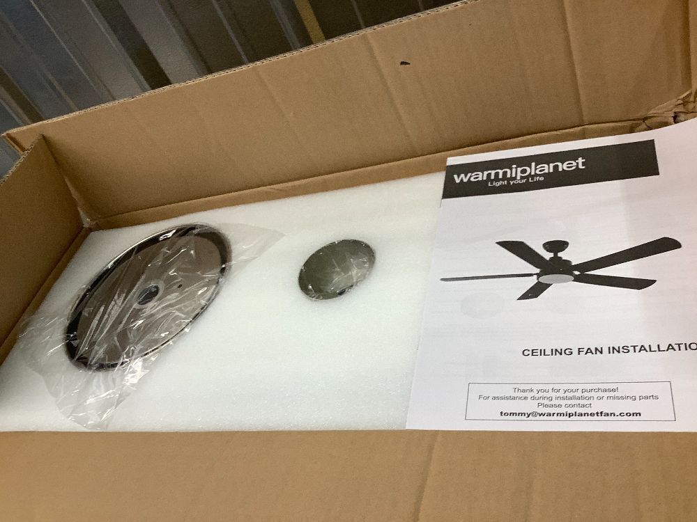 warmiplanet Ceiling Fan with Lights Remote Control, 52 Inch, Brushed Nickel (5-Blades) - Image 3 - Lot 9215