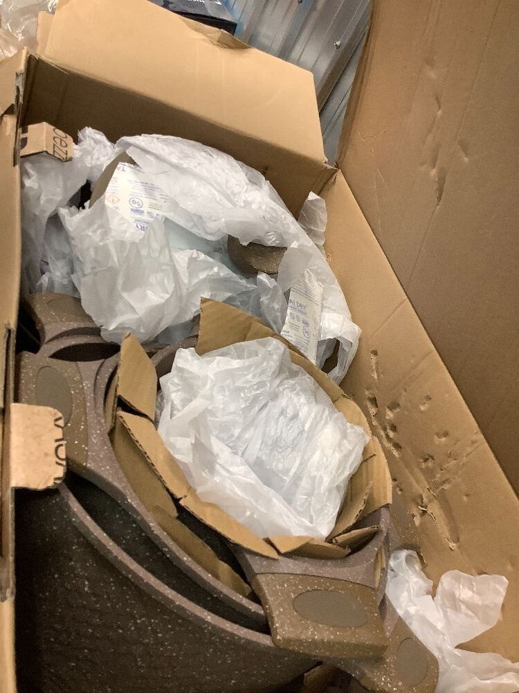 Pots and Pans set for cooking nonstick, 10Pcs, Durable Aluminum cookware set, PFOA-free, Kitchen pans set with glass lid, Induction safe, Taupe (10) - Image 2 - Lot 9225