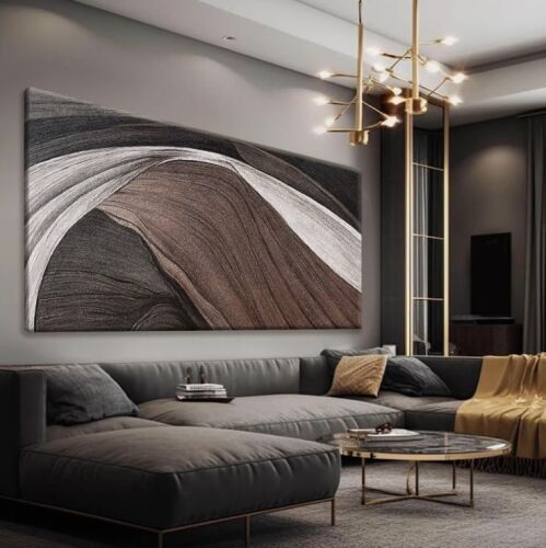 Canvas Art Wall Decor Brown Abstract Wall Art For Living Room Modern - Lot 9235
