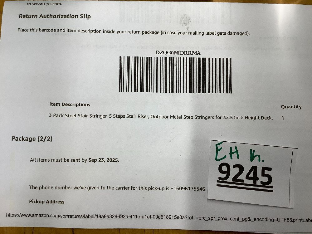 3 Pack Steel Stair Stringer, 5 Steps Stair Riser, Outdoor Metal Step Stringers for 32.5 Inch Height Deck - Image 4 - Lot 9245