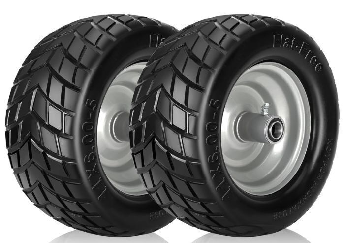 11x6.00-5 Flat Free Tire,2 Pack Tires for Zero Turn Mower - Image 1 - Lot 9255