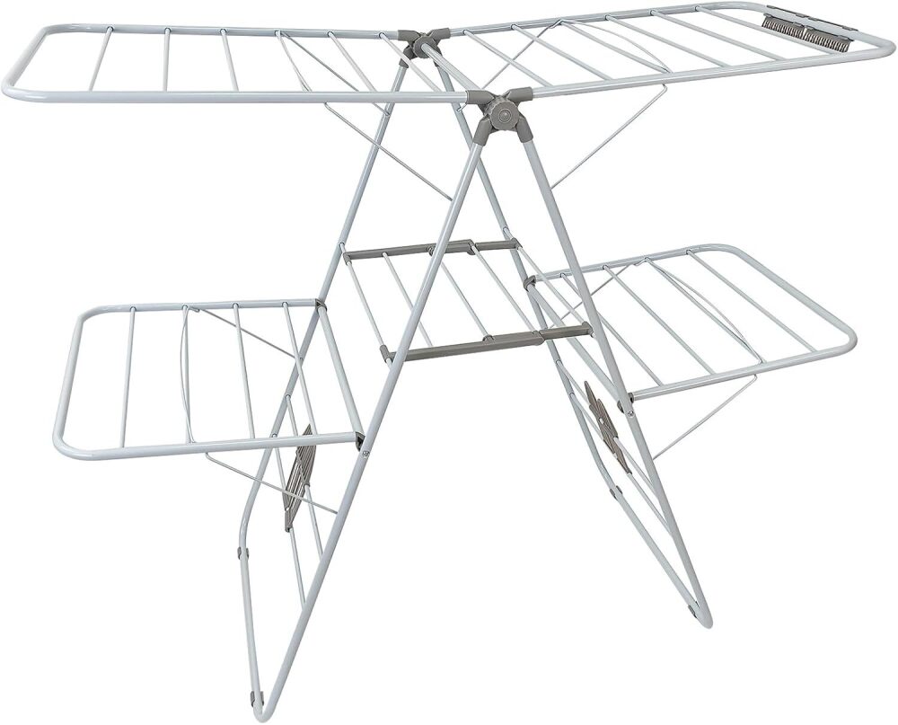 Large Capacity Double Drying Rack, Folding Rustproof Drying Rack with Non-Slip Clips and Drainage Shoe Rack, Height Adjustable, Airy and Quick Drying, Suitable for Balcony and Outdoor Use - Image 1 - Lot 9260