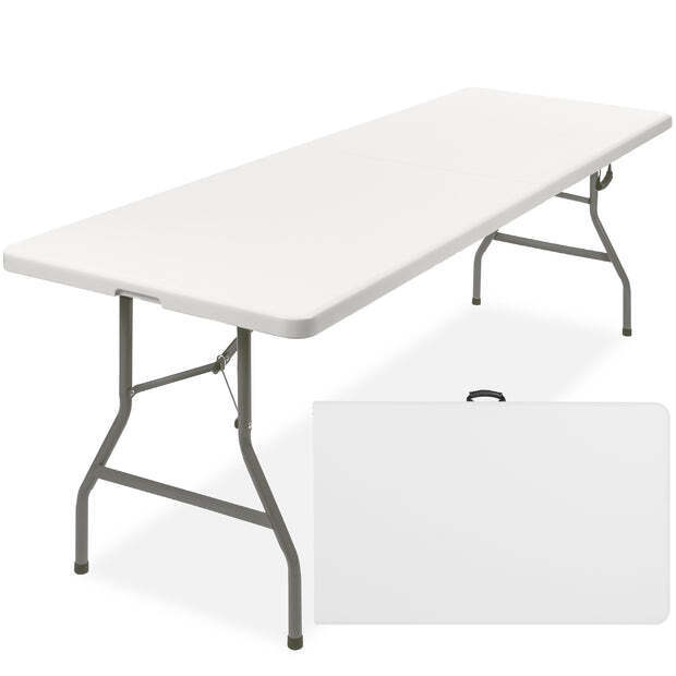 Portable Folding Plastic Dining Table w/ Handle, Lock - 8ft - Image 1 - Lot 9227
