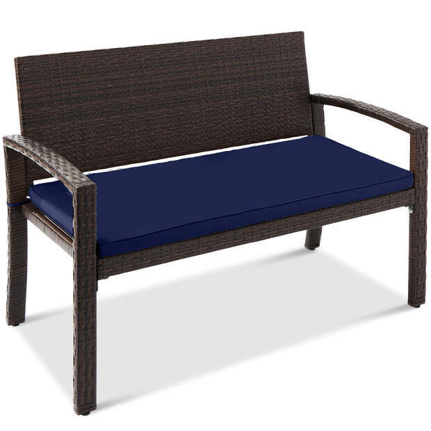 2-Person Wicker Porch Bench for Outdoor, Garden w/ 700lb Capacity - 47in - Image 1 - Lot 9388