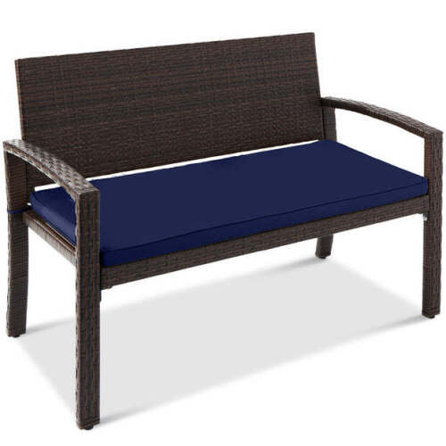 2-Person Wicker Porch Bench for Outdoor, Garden w/ 700lb Capacity - 47in - Lot 9388