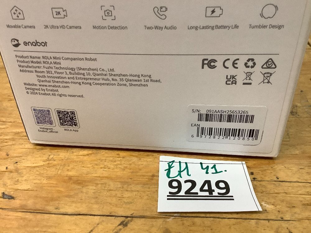 Enabot EBO ROLA Mini FamilyBot 2K Pet Camera Robot: Movable Indoor Camera Battery-Powered with Phone App, One-Touch Call, 2-Way Talk, Night Vision, Motion Detection, Video Recording - Image 4 - Lot 9249