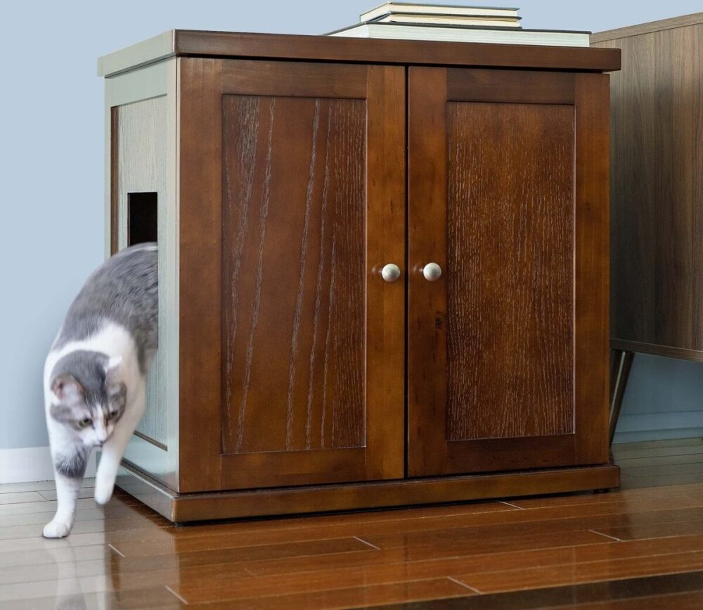The Refined Feline Refined Deluxe Cat Litter Box, Mahogany, Large - Image 1 - Lot 9254