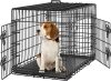 Yaheetech Double Door Collapsible Wire Dog Crate, Black, 36-inch - Thumbnail 1