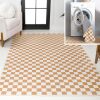JONATHAN Y Machine Washable Gold/Cream Indoor Area Rug 9X12 ft, Ainsley Modern Cottage Checkerboard for Living Room, Bedroom, Kitchen, Office, Easy-Cleaning, Pet-Friendly, Non-Shedding WSH126B-9 - Thumbnail 1