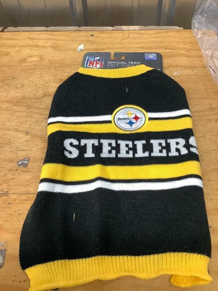Pets First NFL Pittsburgh Steelers Dog Sweater, Size Medium. Warm and Cozy Knit Pet Sweater with NFL Team Logo, Best Puppy Sweater for Large and Small Dogs, Team Color - Image 2 - Lot 9385