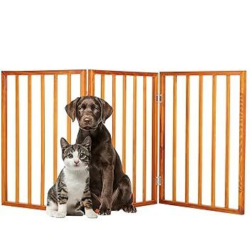 3 Panel Pet Gate -dark brown - Lot 9332