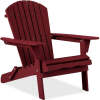 Folding Wooden Adirondack Chair, Accent Furniture w/ Natural Woodgrain - Thumbnail 1