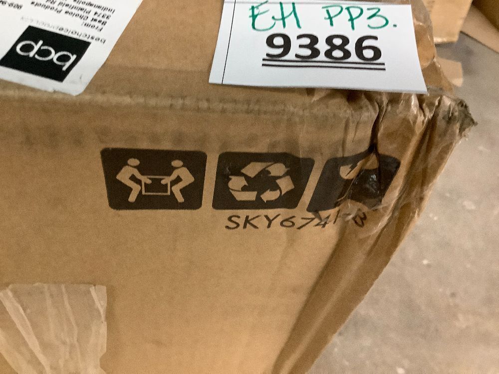 7-Piece Dining Table Set w/ Glass Top, Leather Chairs - Black - Image 3 - Lot 9386