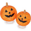 2pc Lighted Pop-Up Outdoor Halloween Holiday Pumpkin Set w/ 130 LED Lights - Thumbnail 1