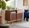 Jokuna 48" Vinyl Media Unit - Walnut - Thumbnail 9