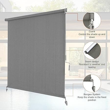 Outdoor Roller Shades 72wx72h - Image 1 - Lot 9329