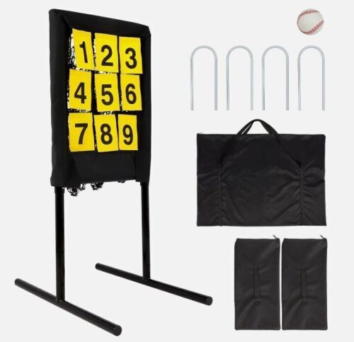 9 Hole Pitching Net with Strike Zone, Baseball Pitching Target, Softball Pitching - Lot 9129