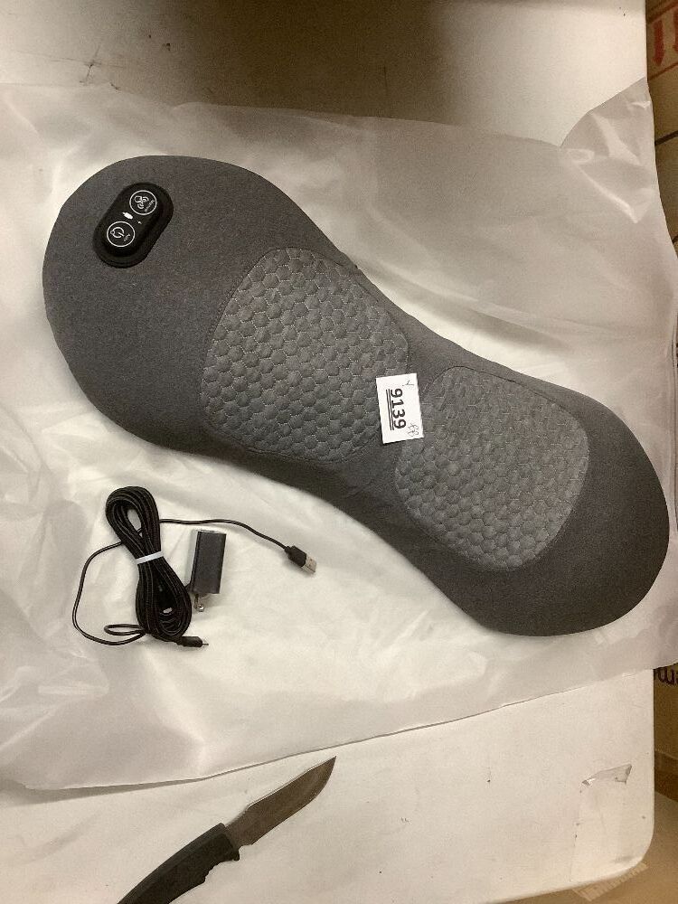 Smooth Spine Triple Fusion Back Massager, 3 in 1 Lumbar Support Pillow Massager for Sciatica, with Electric Heated, Vibration & Traction, for Lower Back Pain Relief and Spine Support (Gray) - Image 2 - Lot 9139