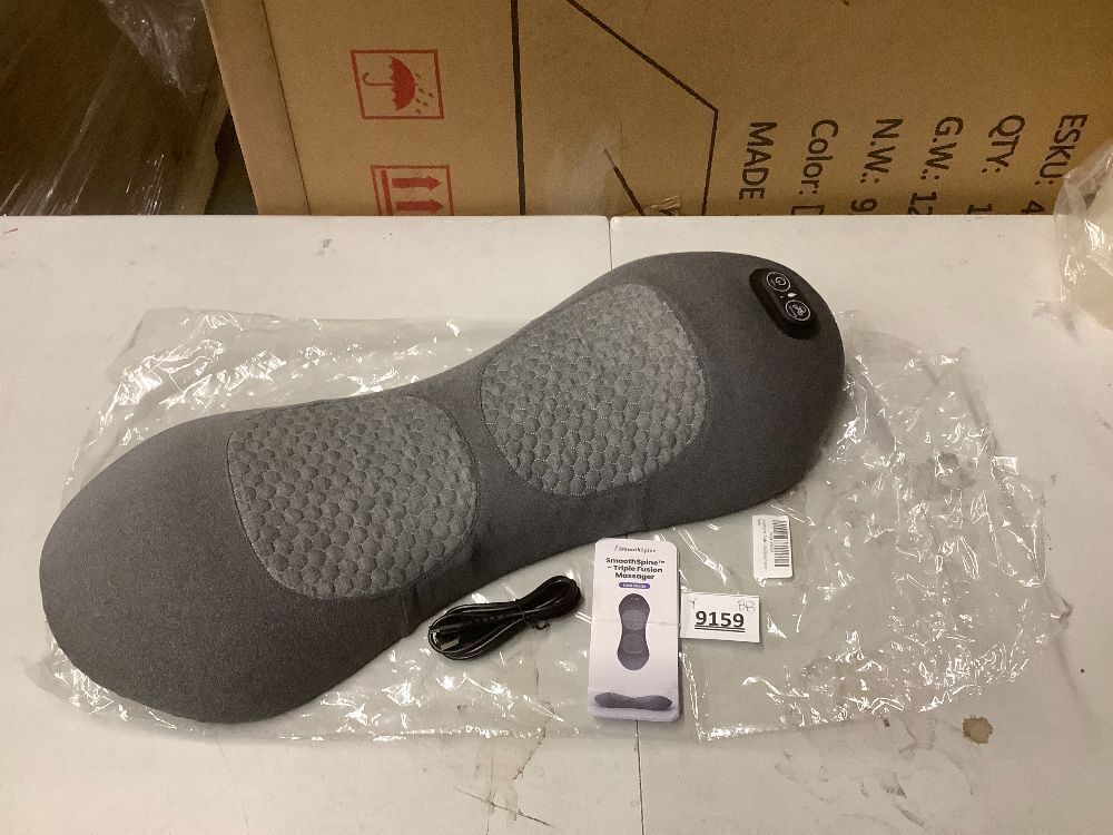 Smooth Spine Triple Fusion Back Massager, 3 in 1 Lumbar Support Pillow Massager for Sciatica, with Electric Heated, Vibration & Traction, for Lower Back Pain Relief and Spine Support (Gray) - Image 2 - Lot 9159