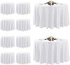 10 Pack White Round Tablecloths, 120 Inch - Thumbnail 1