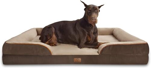 Dog Bed for Extra Large Dogs -Brown with cream trim - Lot 9151