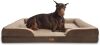Dog Bed for Extra Large Dogs -Brown with cream trim - Thumbnail 1