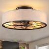 20" Caged Ceiling Fan With Light Low Profile Fabric Farmhouse Bladeless Ceiling fan With Remote Control,Low Profile Modern Enclosed Ceiling Fans with Reversible Motor for Bedroom,Include 4 Bulbs - Thumbnail 1
