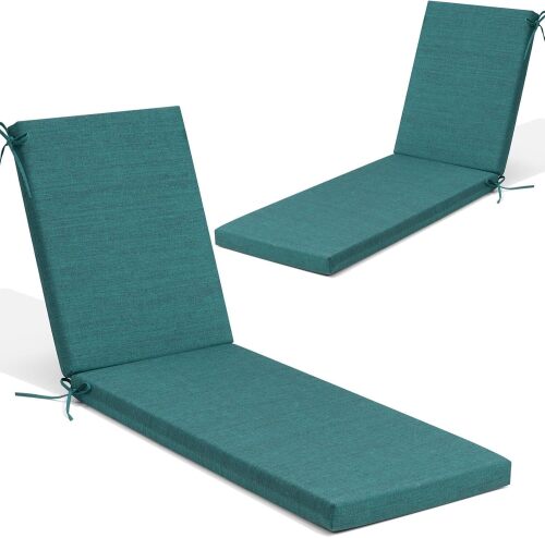 Crestlive Outdoor Chaise Lounge Cushions, 3 Years Fade Resistant Water Resistant Lounge Chair Cushion - Lot 9554