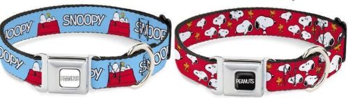 Set of 2 Peanuts Worldwide LLC Pet Collar, Dog Collar Metal Seatbelt Buckle - Lot 9558
