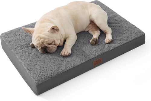 Bedsure Dog Bed Medium Size Dog - Comfy Flat Puppy Beds with Removable Washable Cover, Orthopedic Egg Crate Foam Pet Mat, Suitable for Pet Up to 30 lbs - Lot 9593