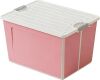 92 Qt Large Pink Storage Bins with Lids, Collapsible Plastic Storage Containers Bins, Stackable Storage Bins Containers for Organizing, Waterproof Big Plastic Storage Box for Home Office - Thumbnail 1