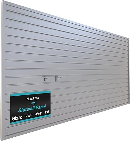 NeatiEase Slatwall Panel Wall Storage Systems, 4 x 8ft Slat Wall Paneling - Lot 9605