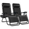 Set of 2 Adjustable Zero Gravity Patio Chair Recliners w/ Cup Holders - Thumbnail 1