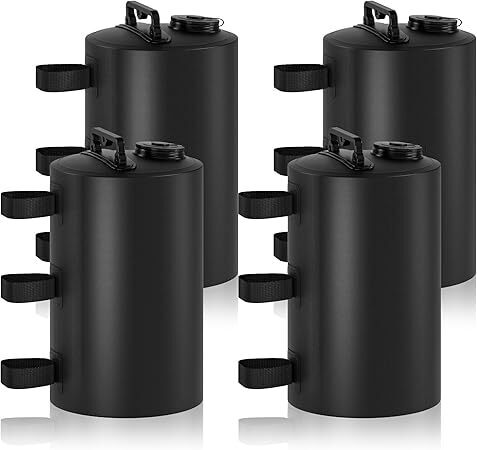Canopy Water Weights Bag, 88 lb Tent 4 Leg Weights Bag, Portable 10L Water Bag Windproof Fixed Canopy Weights Bag, for Outdoor Pop Up Tent, Canopies, Gazebo, Shelter - GRAY - Lot 9619