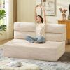 Folding Sofa Bed, Convertible Sleeper Chair with Pilow Foldable Matress, 2 in 1 Pull Out Loveseat Sofa Portable Fold Out Chair Bed Comfy Floor Couch Lounge for Living Room Bedroom, Beige,Full - Thumbnail 1