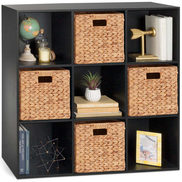 9-Cube Bookshelf Storage Display w/ 3 Removable Panels, Customizable Design - Image 1 - Lot 9643