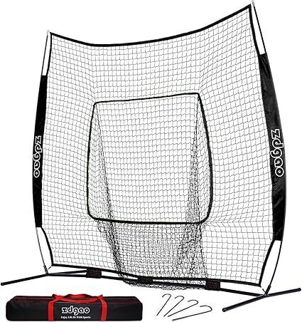 7×7ft Baseball Softball Practice Net- Portable Baseball Net for Batting, Hitting, Pitching Come with Carry Bag, Training for Players of Any Skill Level - Easy Setup - Lot 9662